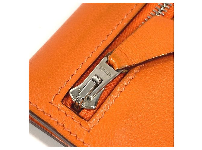 Hermès Zip Zap Kompaktgeldbörse Orange - Ansicht 7