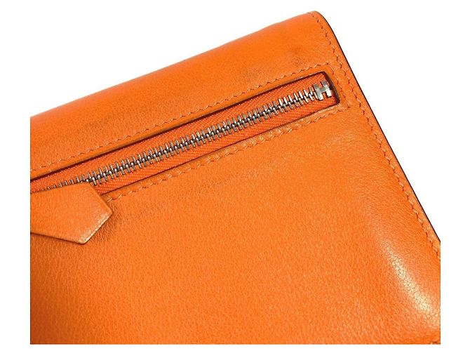 Hermès Zip Zap Kompaktgeldbörse Orange - Ansicht 8
