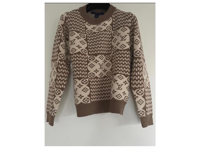 Suéter de Jacquard Monogram Louis Vuitton Castaño Blanco - vista 2