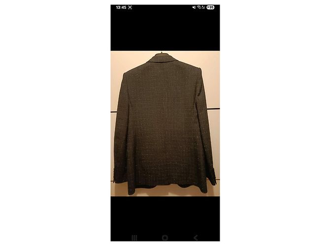 Blazer de Lana Saint Laurent Negro Gris - vista 4