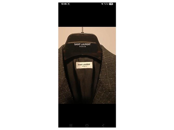 Blazer de Lana Saint Laurent Negro Gris - vista 5