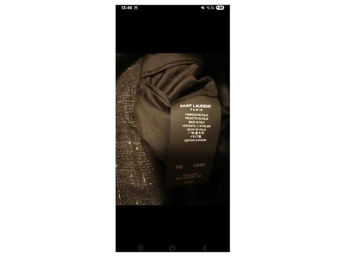 Blazer de Lana Saint Laurent Negro Gris - vista 8
