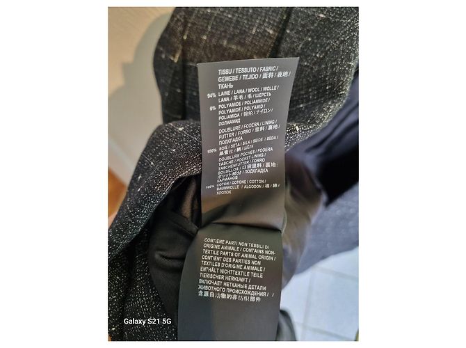 Blazer de Lana Saint Laurent Negro Gris - vista 9