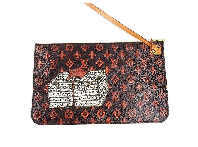 Borsa a Spalla Neverfull MM Catgram Monogram Louis Vuitton Marrone Arancione - vista 17