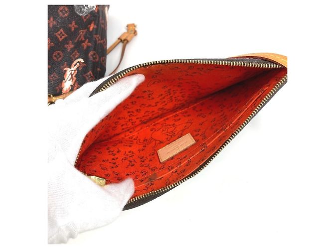 Borsa a Spalla Neverfull MM Catgram Monogram Louis Vuitton Marrone Arancione - vista 18