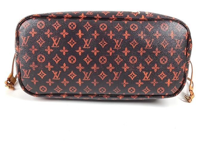 Borsa a Spalla Neverfull MM Catgram Monogram Louis Vuitton Marrone Arancione - vista 6