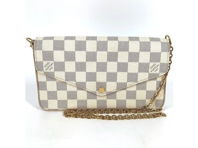 Pochette Félicie Pochette Felicie Damier Azur di Louis Vuitton Rosa Bianco - vista 2