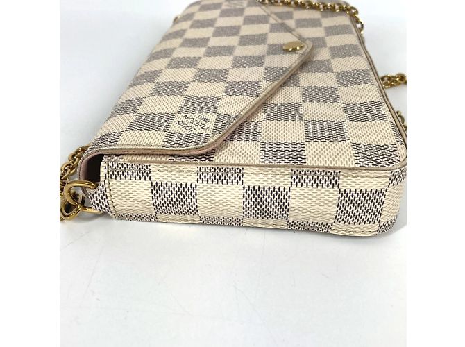 Pochette Félicie Pochette Felicie Damier Azur di Louis Vuitton Rosa Bianco - vista 3