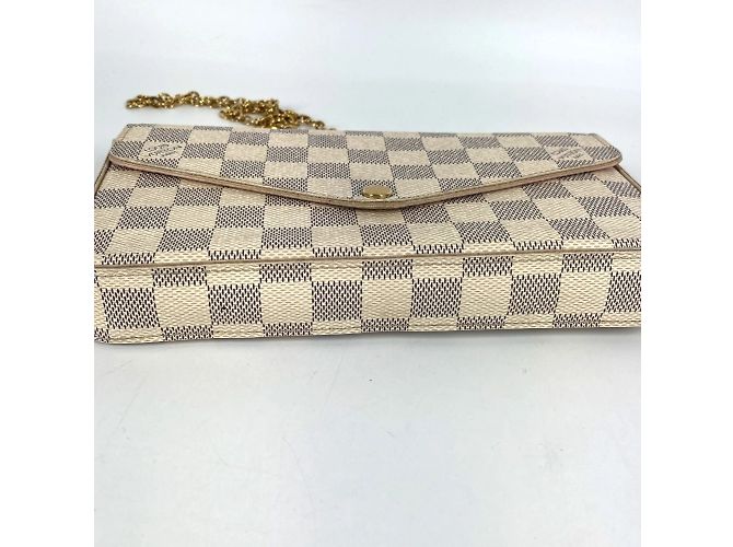 Pochette Félicie Pochette Felicie Damier Azur di Louis Vuitton Rosa Bianco - vista 7