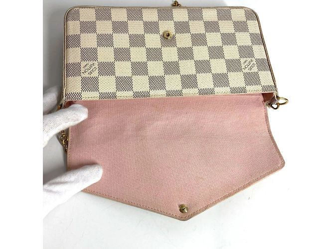 Pochette Félicie Pochette Felicie Damier Azur di Louis Vuitton Rosa Bianco - vista 9
