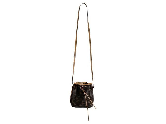 Noe Borsa a Spalla Nano Noé in Tela Monogram Louis Vuitton Marrone - vista 2