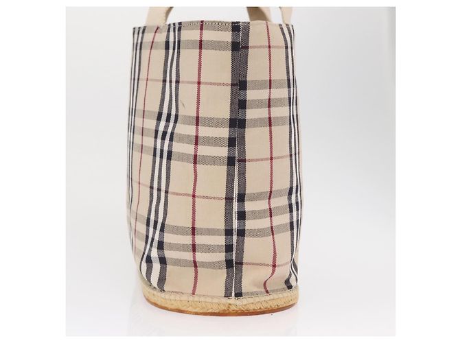 Burberry Nova Check Tote aus Canvas Klein Beige - Ansicht 3