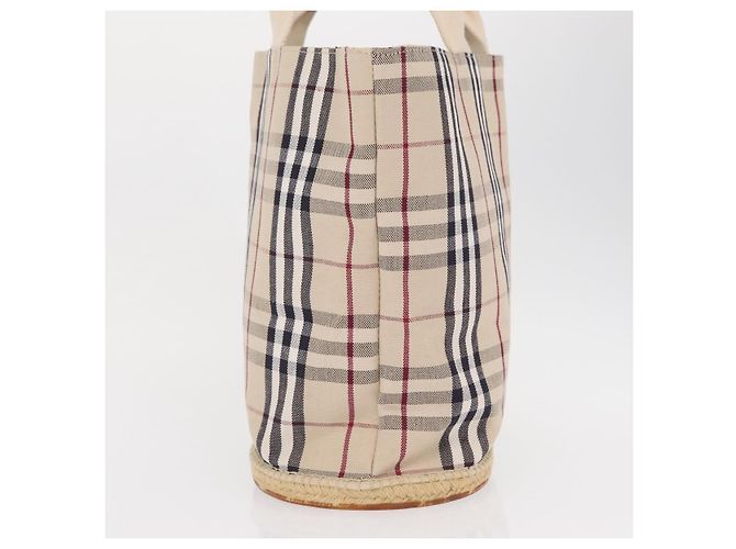 Burberry Nova Check Tote aus Canvas Klein Beige - Ansicht 4