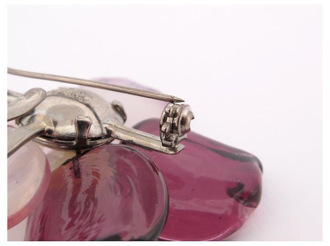 VINTAGE CHANEL BROSCHE MULTIFARBIGE GLASBLUMEN 1998 Pflaume - Ansicht 4
