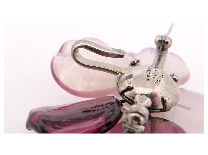VINTAGE CHANEL BROSCHE MULTIFARBIGE GLASBLUMEN 1998 Pflaume - Ansicht 6