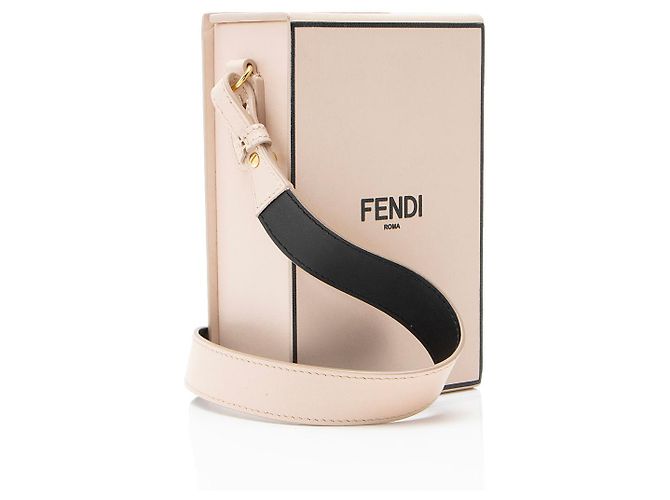 Fendi Leather Vertical Box Shoulder Bag Nero - vista 2