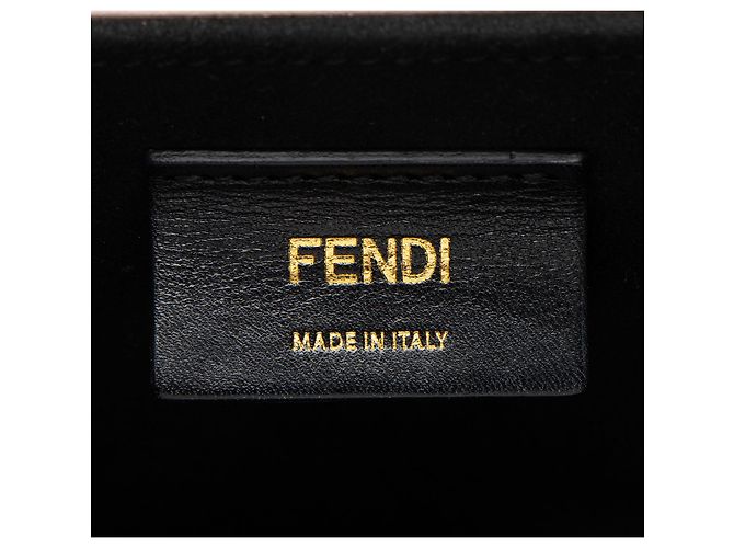 Fendi Leather Vertical Box Shoulder Bag Nero - vista 8