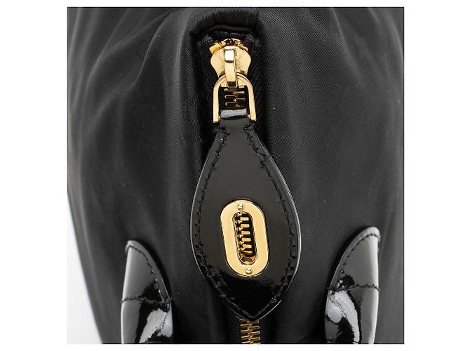 Louis Vuitton Nylon Desire Vertical Lockit MM Satchel Schwarz - Ansicht 9