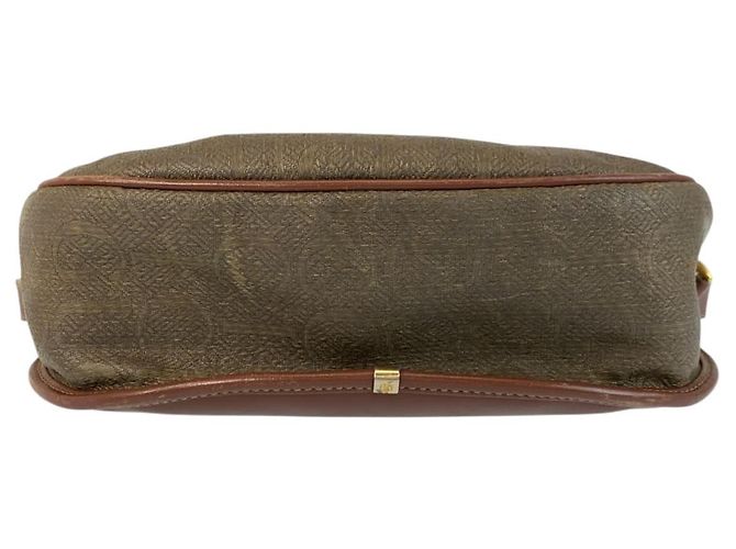 Gucci Vintage Leder-Canvas Schultertasche Braun - Ansicht 10