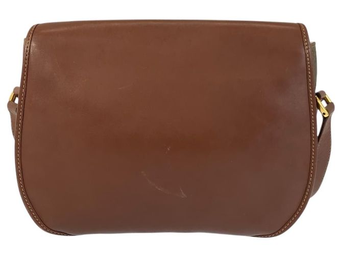 Gucci Vintage Leder-Canvas Schultertasche Braun - Ansicht 2