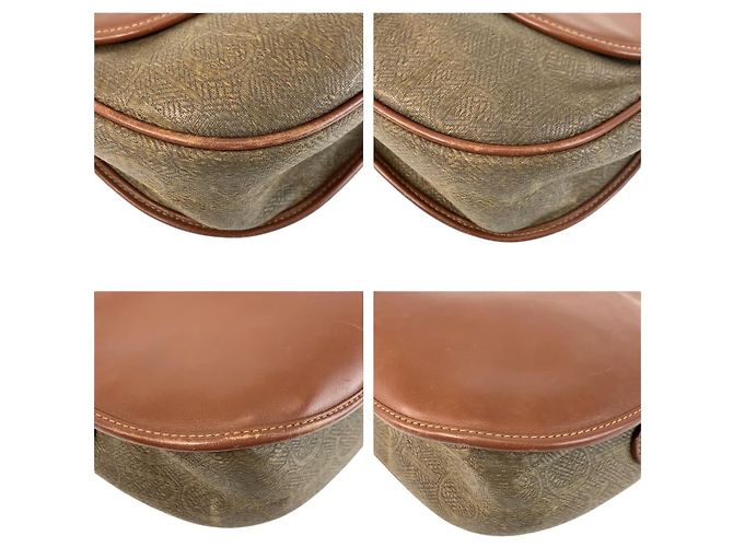 Gucci Vintage Leder-Canvas Schultertasche Braun - Ansicht 4