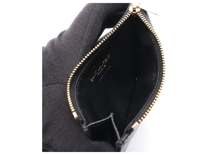Yves Saint Laurent Saint Laurent Leather Monogram Card Coin Case - view 2