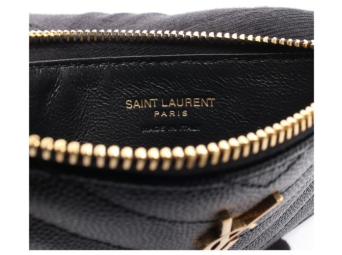 Yves Saint Laurent Saint Laurent Leather Monogram Card Coin Case - view 3