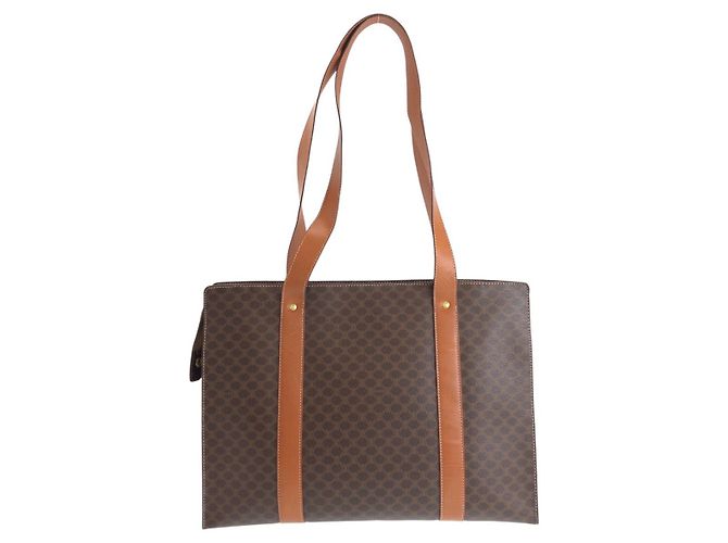 Céline Celine Macadam PVC Leder Schultertasche Braun - Ansicht 2