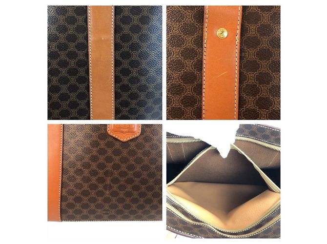 Céline Celine Macadam PVC Leder Schultertasche Braun - Ansicht 5