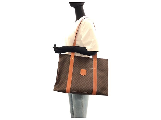 Céline Celine Macadam PVC Leder Schultertasche Braun - Ansicht 7