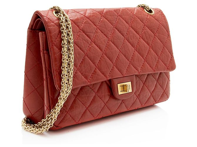 Gabrielle Borsa a doppio flap Reissue 226 in pelle di vitello invecchiata Chanel Rosso - vista 2