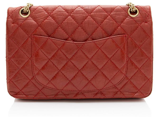 Gabrielle Borsa a doppio flap Reissue 226 in pelle di vitello invecchiata Chanel Rosso - vista 3