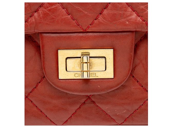 Gabrielle Borsa a doppio flap Reissue 226 in pelle di vitello invecchiata Chanel Rosso - vista 9