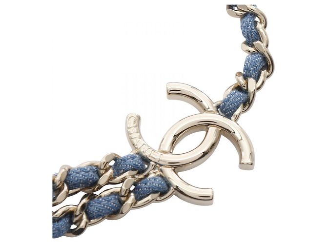 Timeless Cinturón de denim con el logo Coco de Chanel Azul - vista 2