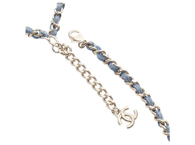 Timeless Cinturón de denim con el logo Coco de Chanel Azul - vista 3