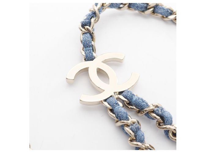 Timeless Cinturón de denim con el logo Coco de Chanel Azul - vista 5