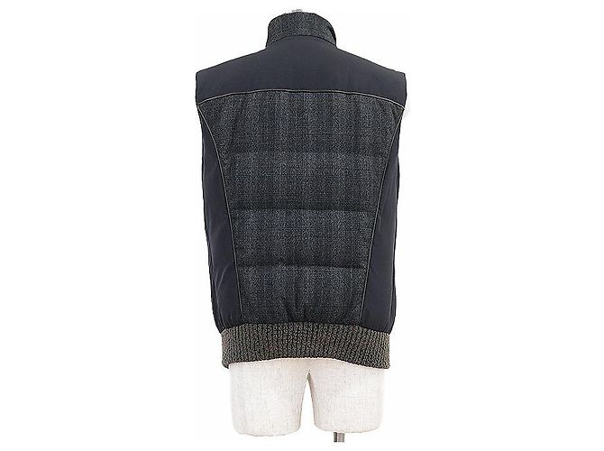 Autre Marque Chaleco de plumas de cuadros Glen Etro de piel de oveja Castaño Gris antracita - vista 7