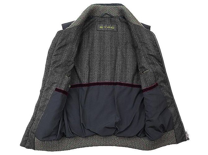 Autre Marque Chaleco de plumas de cuadros Glen Etro de piel de oveja Castaño Gris antracita - vista 9