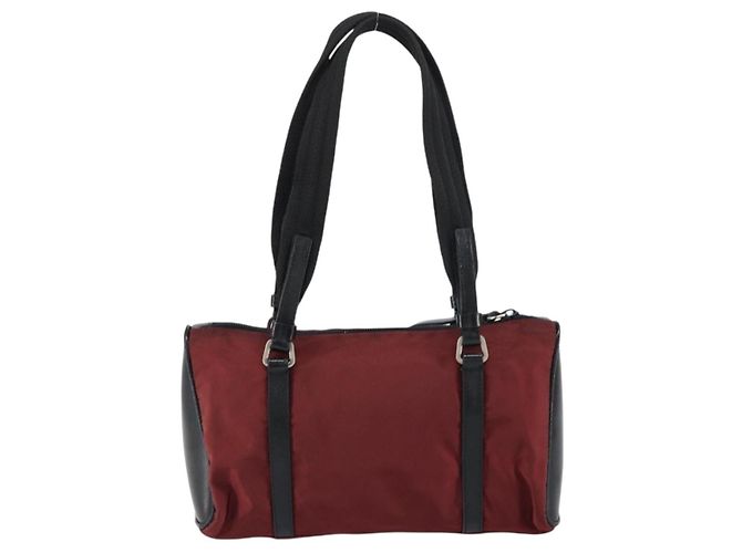 Prada Vintage Zip-Handtasche aus Tessuto Bordeaux - Ansicht 2