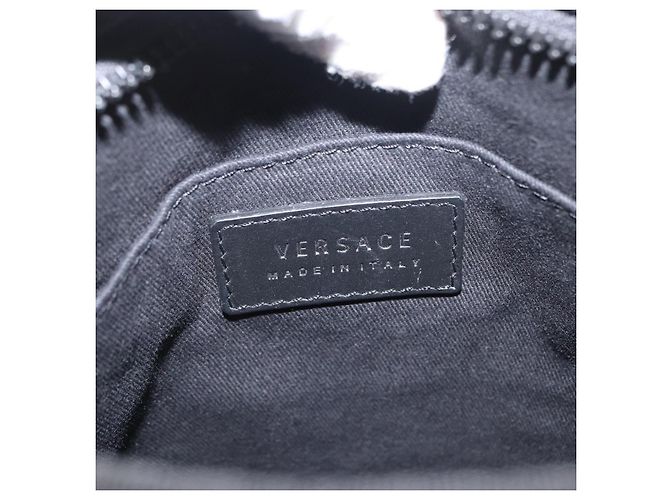 Versace Vintage Schultertasche aus Nylon Marineblau - Ansicht 7