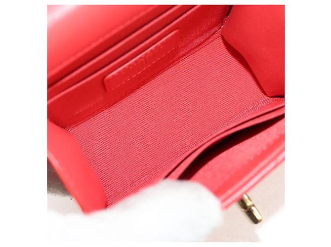 Chanel Trendy CC Clutch mit Kette aus gestepptem Lammleder klein Rot - Ansicht 5