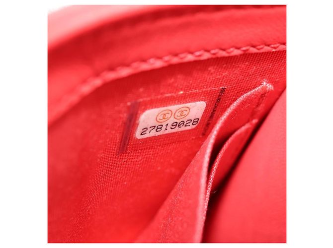 Chanel Trendy CC Clutch mit Kette aus gestepptem Lammleder klein Rot - Ansicht 7