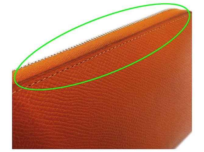 Azap Cartera larga de cuero Epsom naranja Hermès - vista 12