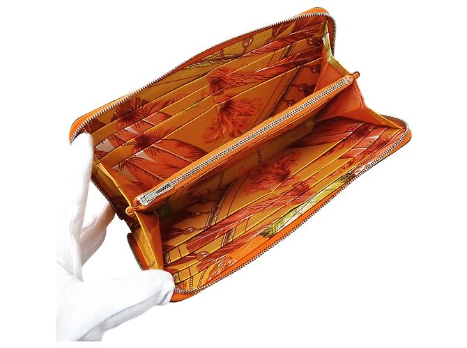 Azap Cartera larga de cuero Epsom naranja Hermès - vista 4
