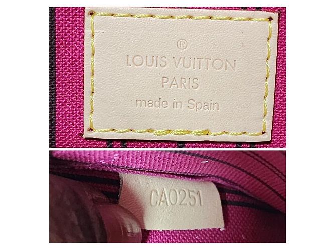 LOUIS VUITTON Monogram Neverfull MM GM Pochette/Borsa Marrone - vista 3