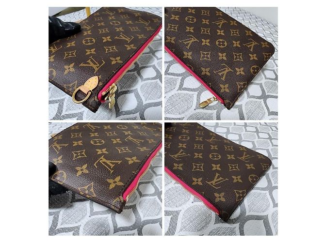 LOUIS VUITTON Monogram Neverfull MM GM Pochette/Borsa Marrone - vista 7