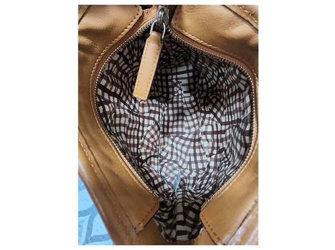MCM ANYA MINI SHOPPER BAG CON ZIP SUPERIORE COGNAC - vista 12