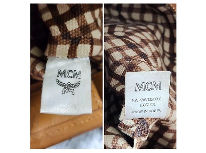 MCM ANYA MINI SHOPPER BAG CON ZIP SUPERIORE COGNAC - vista 4