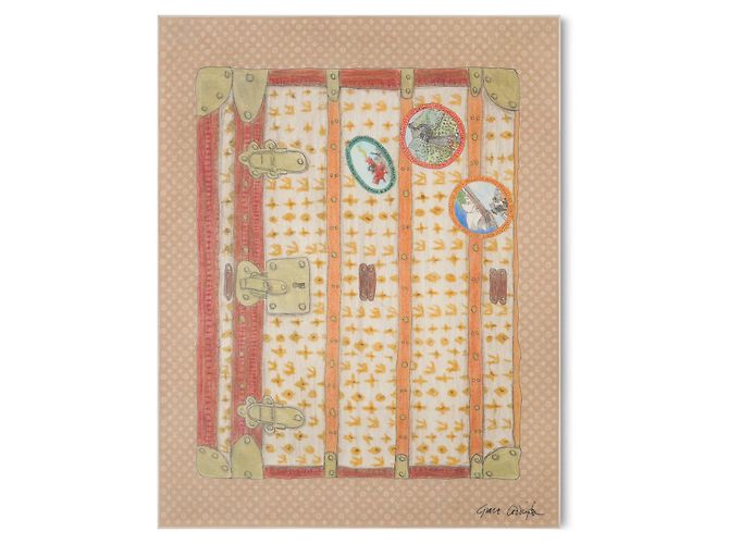 Louis Vuitton Viaja com Grace Coddington Baú de Viagem com Xadrez Multicor - vista 2