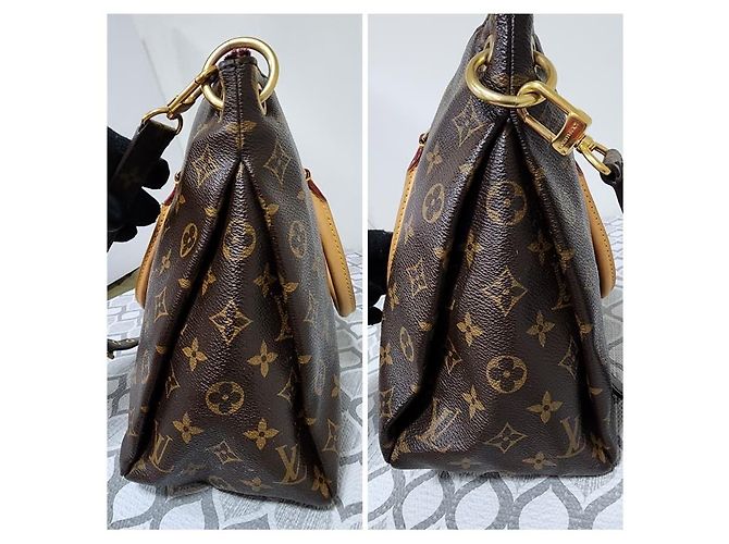 LOUIS VUITTON Borsa Pallas in Tela Monogram Marrone - vista 4